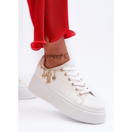 Damen-Plateau-Sneaker mit Anhängern, Weiß Tivissa 1