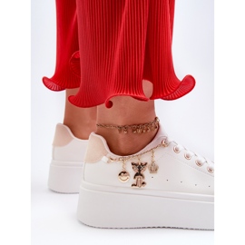 Damen-Plateau-Sneaker mit Anhängern, Weiß Tivissa 2