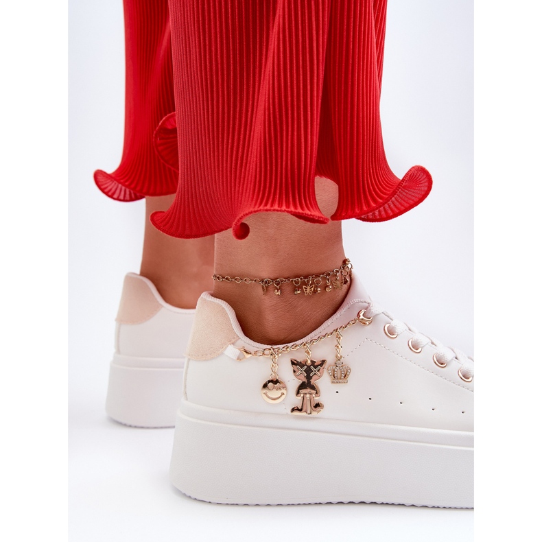 Damen-Plateau-Sneaker mit Anhängern, Weiß Tivissa 2