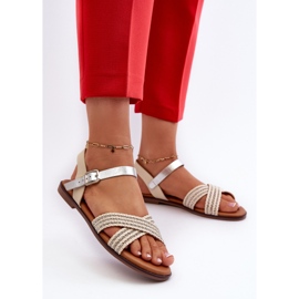 S.Barski MY923 Flache Damensandalen, Beige 3