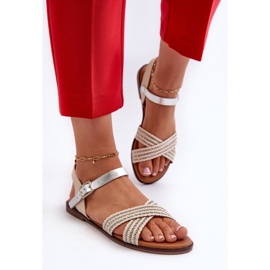 S.Barski MY923 Flache Damensandalen, Beige 4