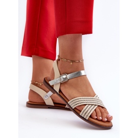S.Barski MY923 Flache Damensandalen, Beige 5