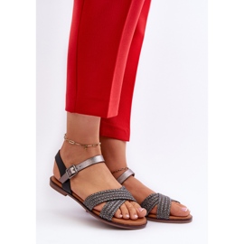 S.Barski MY923 Flache Damensandalen Schwarz 2