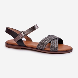 S.Barski MY923 Flache Damensandalen Schwarz 1