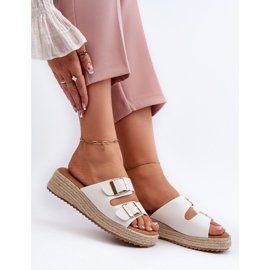 Damen-Flip-Flops mit geflochtenem Öko-Leder, Weiß Zaloemi 6