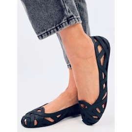 Meliski Chassa Schwarze durchbrochene Ballerinas 2