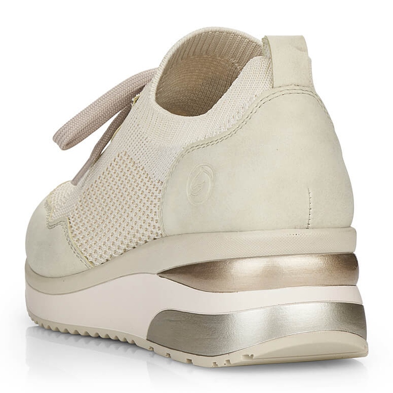 Bequeme Damen-Sportschuhe mit Keilabsatz, beige Remonte D2406-60 2
