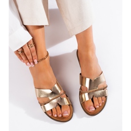 Elegante goldene Damen-Flip-Flops 1