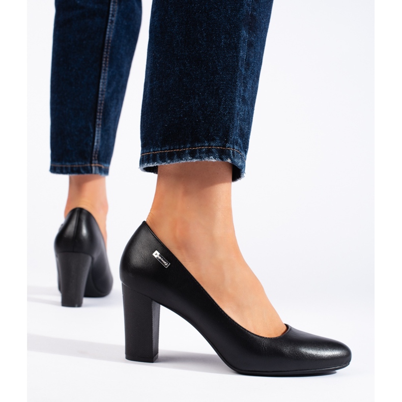 Schwarze Damenpumps mit hohen Absätzen von Sergio Leone 2