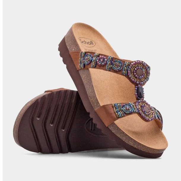 Scholl New Bogota Wedge F26607-1011 Flip-Flops braun 1