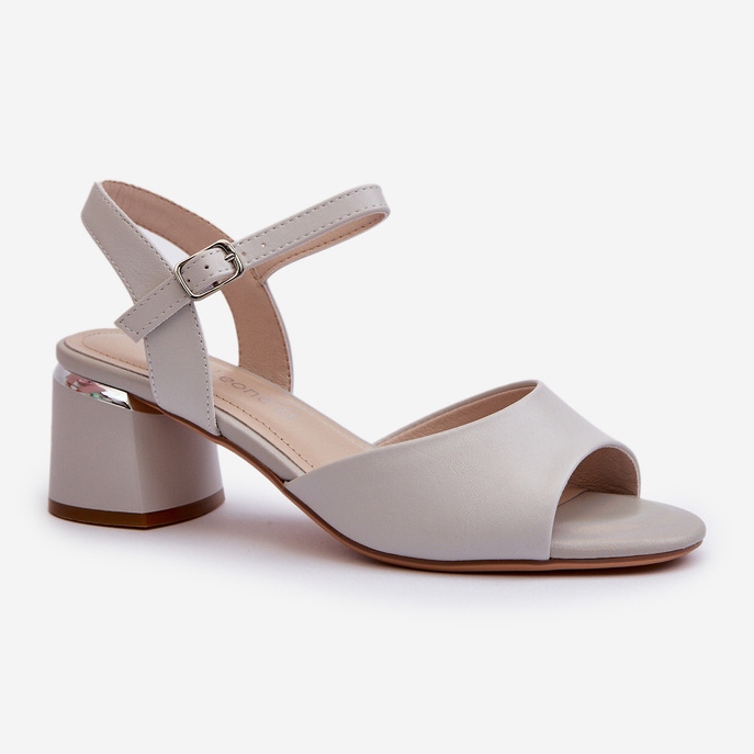 Damen-Sandalen mit niedrigem Absatz, Öko-Leder, Sergio Leone SK876, Grau 1