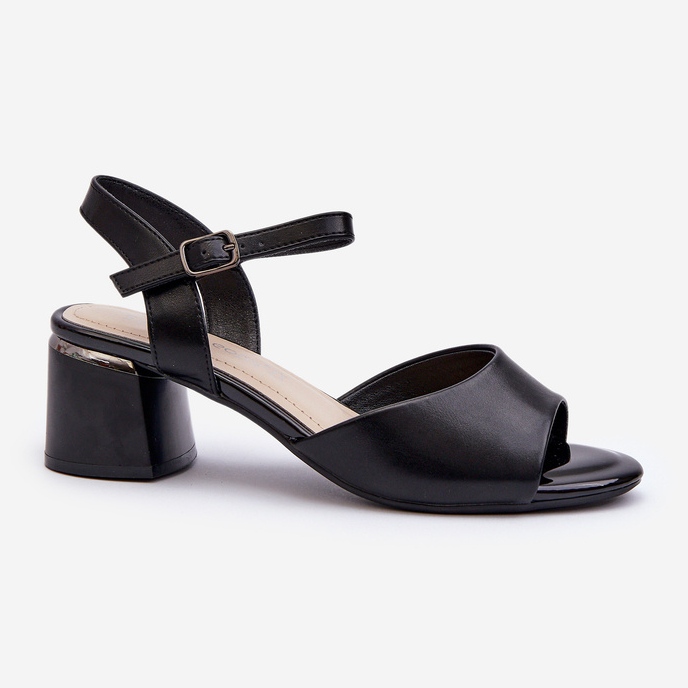 Damen-Sandalen mit niedrigem Absatz, Öko-Leder, Sergio Leone SK876, Schwarz 1