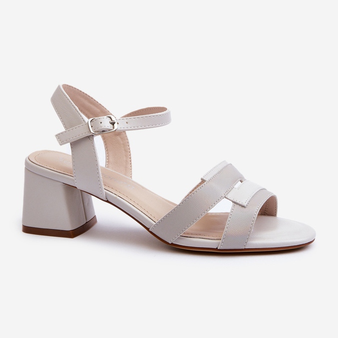 Damen-Sandalen mit hohem Absatz aus Öko-Leder Sergio Leone SK894 Grau 1