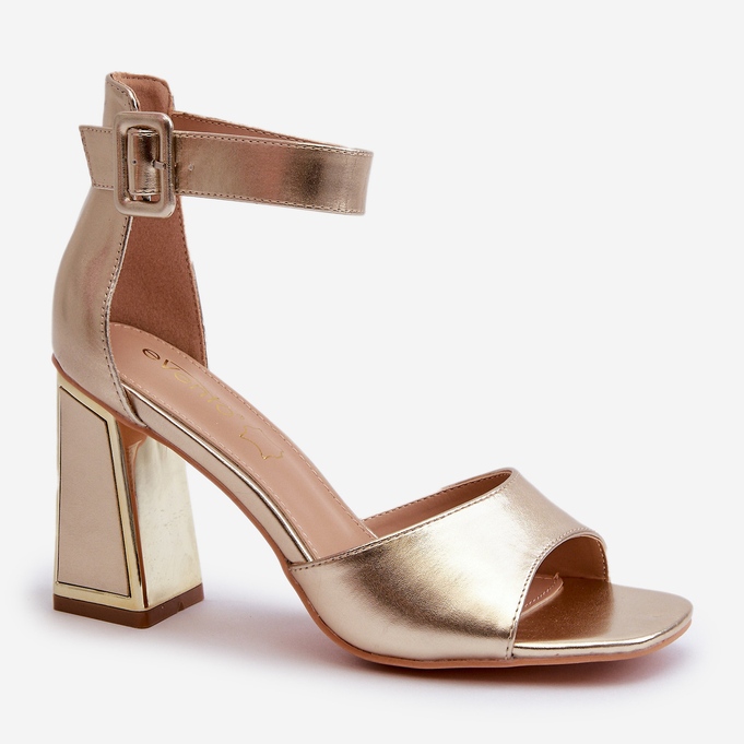 Elegante Damensandalen mit hohem Absatz in Gold von Rosazara golden 1