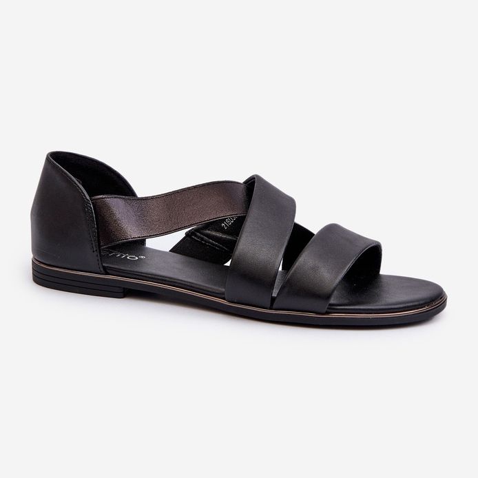 Ledersandalen mit Rahmen, Black Puglia schwarz 1