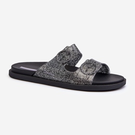 Glitzer-Flip-Flops für Damen mit Schnallen 83530 Ipanema Follow Fem Schwarz 1