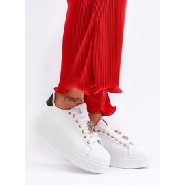 Damen-Plateau-Sneaker mit Teddybär, weiße Moanda 2