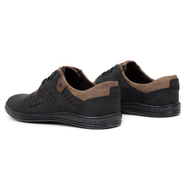 Polbut Lederschuhe für Herren 402 Sommer schwarz mit braun 5