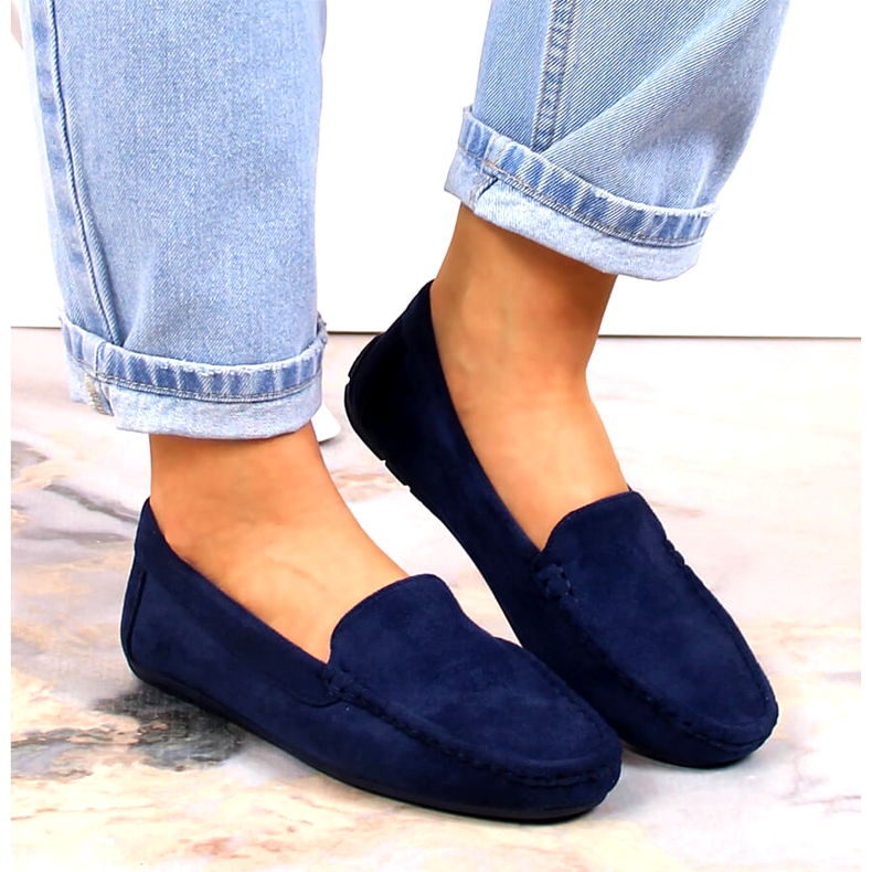 Evento Damen-Mokassins aus Wildleder in Marineblau von Ranica 8