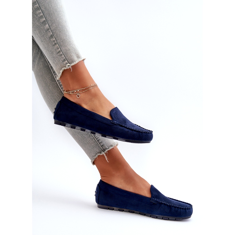 Evento Damen-Mokassins aus Wildleder in Marineblau von Ranica 6