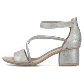 Bequeme Damen-Sandaletten mit Klettverschluss, silber Rieker 64654-40 silber- 1