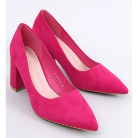 Clairay Fuchsia Pumps mit weitem Absatz rosa 1