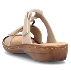 Bequeme Damen-Flip-Flops mit Klettverschluss in Beige Rieker 60885-62 1
