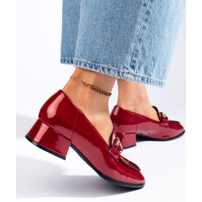 Sergio Leone Rote Lackmokassins für Damen 2