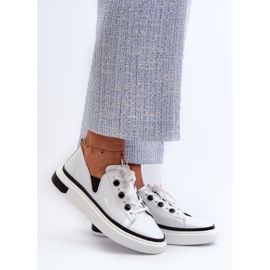 S.Barski Damen-Sneaker aus Lackleder D&amp;A LR535 Weiß 2