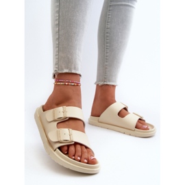 Damen-Flip-Flops aus leichtem Schaumstoff mit Schnallen Big Star NN274A752 Beige 3