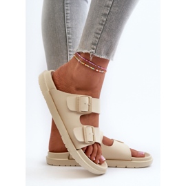 Damen-Flip-Flops aus leichtem Schaumstoff mit Schnallen Big Star NN274A752 Beige 5