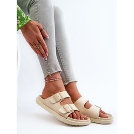 Damen-Flip-Flops aus leichtem Schaumstoff mit Schnallen Big Star NN274A752 Beige 7