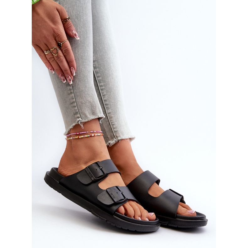 Leichte Damen-Flip-Flops aus Schaumstoff mit Schnallen Big Star NN274A750 Schwarz 1