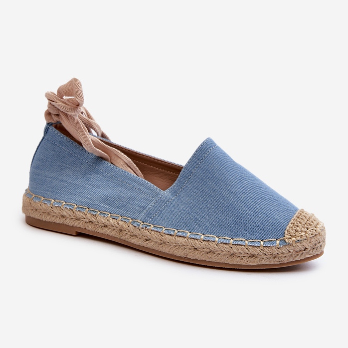 Blaue Ismanne-Jeans-Espadrilles zum Binden 1