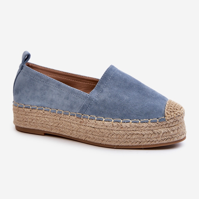 Damen-Espadrilles, gebunden auf einer Plattform mit Zopf, blauer Tailesse 1