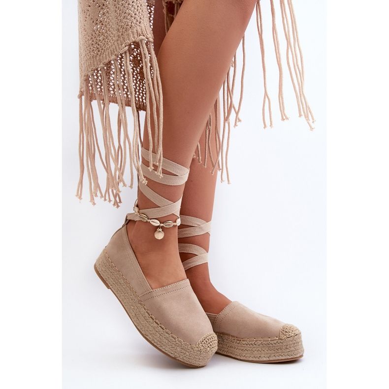 Bellucci Damen-Espadrilles, gebunden auf einer Plattform mit Zopf, beige Tailesse 2