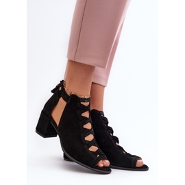 Damen-Sandalen aus Wildleder mit hohem Absatz Maciejka 06456-01 Schwarz 2