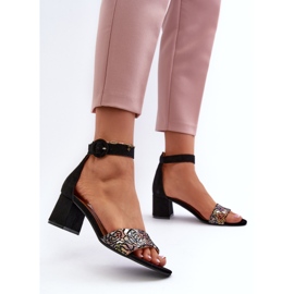 Wildleder-High-Heel-Sandalen Maciejka 04141-48 Schwarz 2