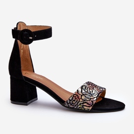 Wildleder-High-Heel-Sandalen Maciejka 04141-48 Schwarz 1