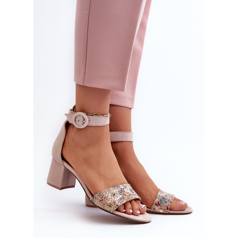 Wildleder-High-Heel-Sandalen Maciejka 04141-49 Beige 2