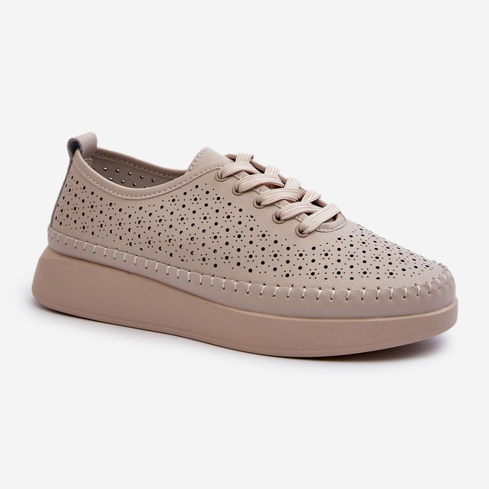 Ledersneaker auf der S.Barski-Plattform LR278 Beige 1