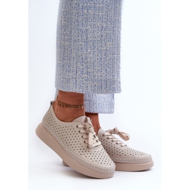 Ledersneaker auf der S.Barski-Plattform LR278 Beige 2