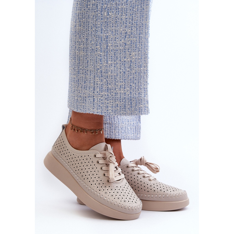 Ledersneaker auf der S.Barski-Plattform LR278 Beige 2