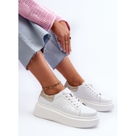 S.Barski D&amp;A Damen Plateau-Sneaker LR568 Weiß 1