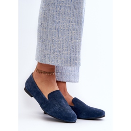 S.Barski Bequeme Wildleder-Mokassins in Marineblau von Giovana 2