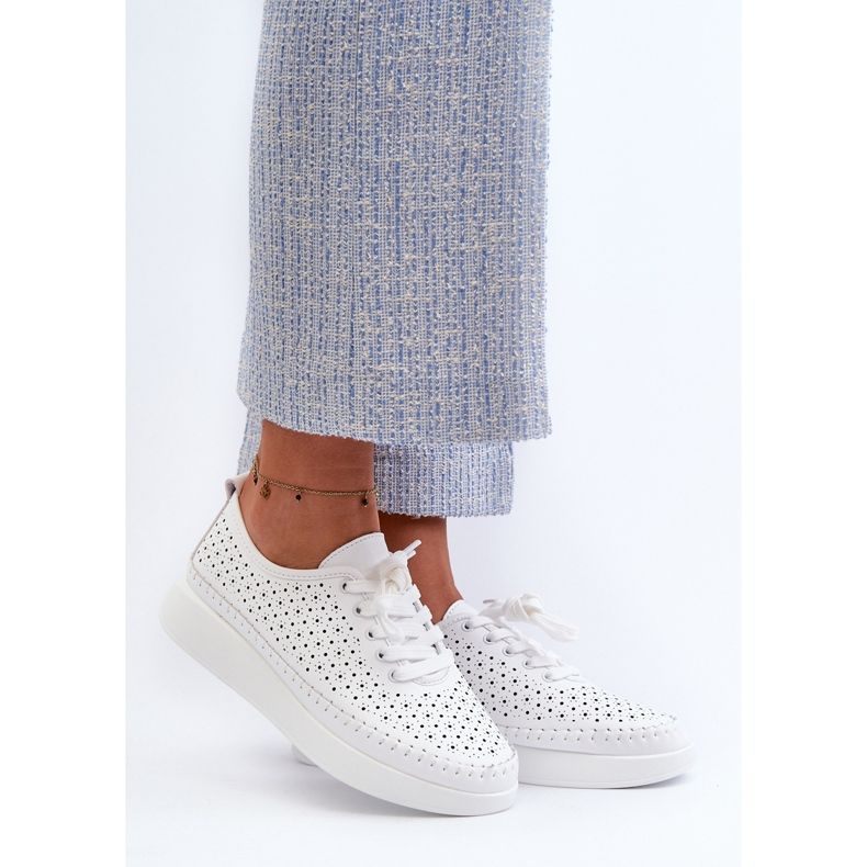 Ledersneaker auf der S.Barski-Plattform LR278 Weiß 2