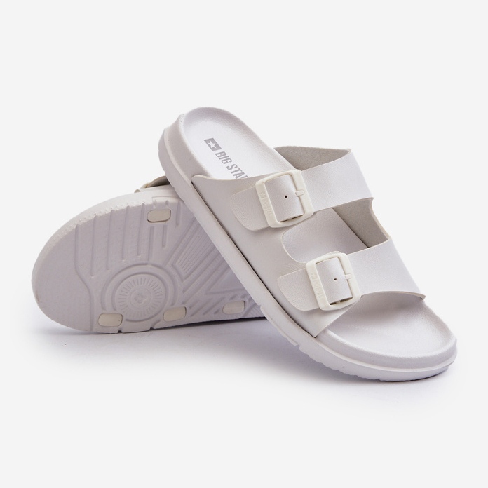 Leichte Herren-Flip-Flops mit Schnallen Big Star NN174594 Weiß 2