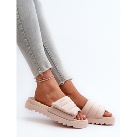 Damen-Plateau-Flip-Flops Big Star NN274773 Beige 1