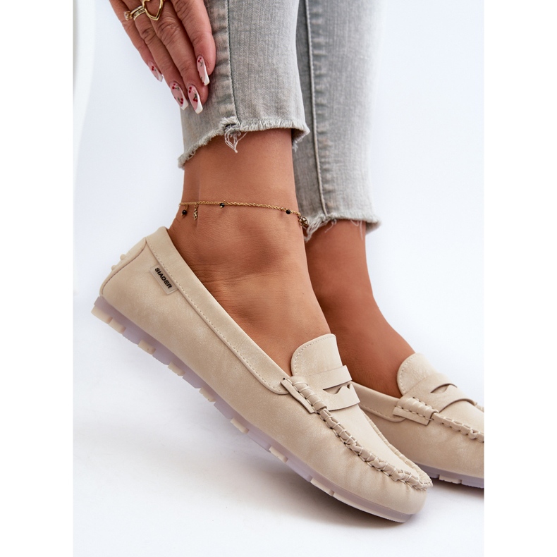 Damen-Mokassins aus Öko-Leder, Hellbeige Celoria 2