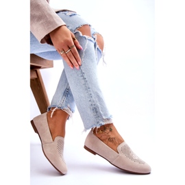 S.Barski Frauen -Wildleder offener Arbeit beige 4